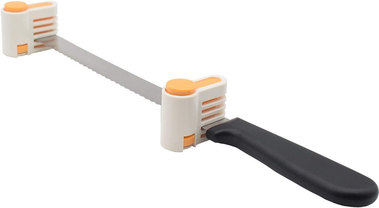 2PCS DIY Cake Slicer, Stratification Auxiliary, Bread Slice, Toast Cut, 5 Layers Leveler Slicer, Kitchen Fixator Tool (2, Orange)