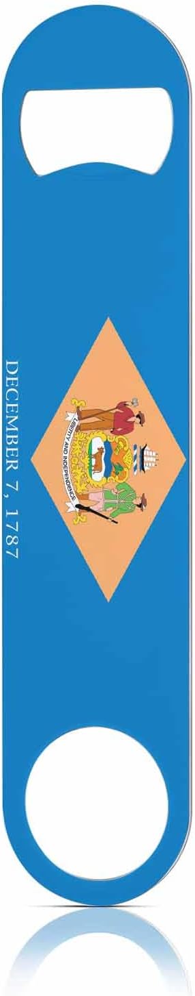 Delaware State Flag Stainless Steel Bottle Opener Abstract Retro Blue Country Flag Patriotic Art Flat Beer Bottle Opener Keychain for Home Kitchen Bar Restaurant Party Birthday Gift