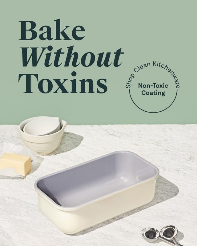 Caraway Non-Stick Ceramic 1 lb Loaf Pan - Naturally Slick Ceramic Coating - Non-Toxic, PTFE & PFOA Free - Perfect for Pound Cakes, Breads, & More - Navy
