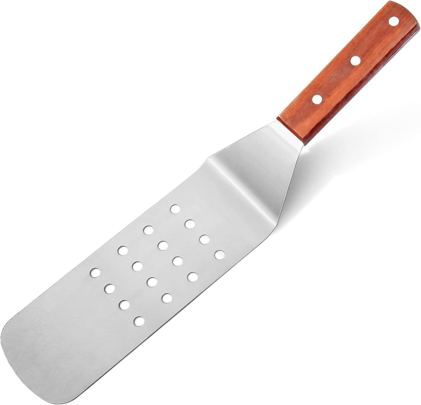New Star Foodservice 36312 Wood Handle Flexible Grill Turner/Spatula, 14.5-Inch, Perforated