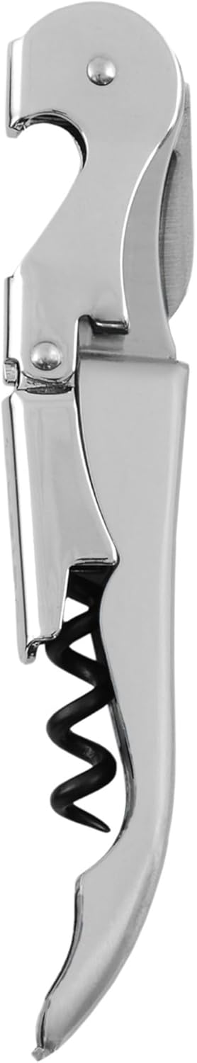 True TrueTap Double Hinged Waiter’s Corkscrew, Stainless Steel Wine Key Bottle Opener with Foil Cutter