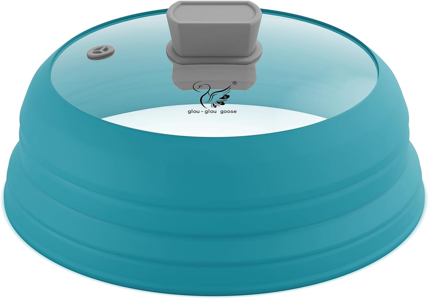 Microwave Splatter Cover Glass Cover Splatter Guard Lid with Collapsible Silicone for Food Cover Plate Cover 10.8 inch Blue