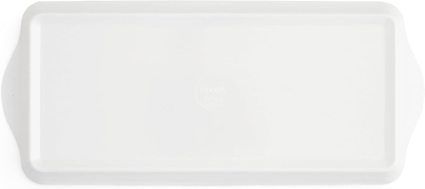 Pimpernel Morris & Co Willow Bough Sandwich Tray - Soft Sage Melamine Serving Tray for Tea Time, Light Snacks, TV Lunches - Easy-Clean Surface & Dishwasher Safe - 15 x 6 Inch, Ideal Housewarming Gift