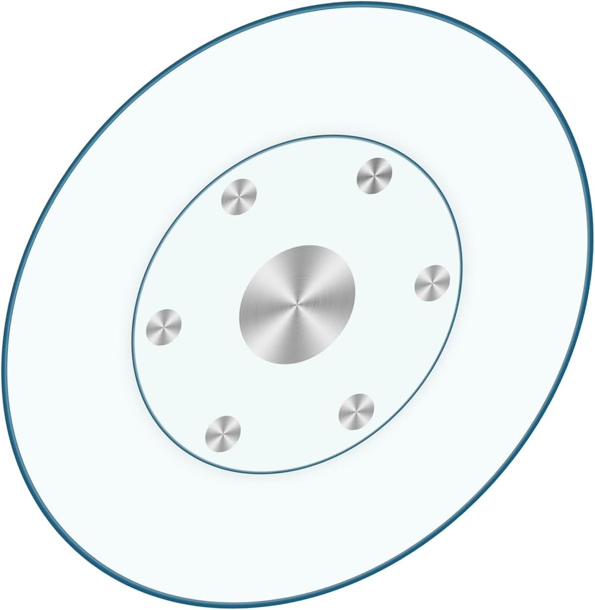 30-Inch Lazy Susan Turntable for Dining Table, Tempered Glass, 360° Rotation, Anti-Tip Design with 6 Rotating Wheels, Perfect for Parties, Weddings, and Family Dinners (30 inch)