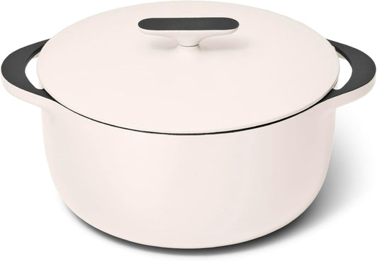 Caraway Enameled Dutch Oven - 6.5 qt Cast Iron Dutch Oven With Lid - 3 Layer Enamel Coating - No Seasoning Required - Compatible With All Stovetops - Oven Safe - No Forever Chemicals - Cream