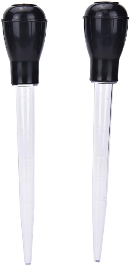 2 Pcs 11-Inch Turkey Baster with Silicone Bulb, Clear, Ideal for Roasting Juices, Butter Drippings, Glazes