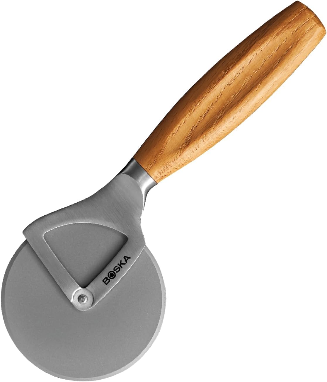 Boska Stainless Steel Pizza Cutter - Oslo Multifunctional Pizza Wheel Cutter - Handheld Food Slicer - Silver Non-Stick Roller - For Kitchen Cooking