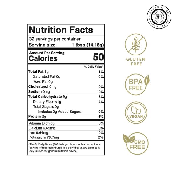 Pride of India - PACK of 6 - White Bolivian Quinoa Flour 1 lbs (454 gm) Nutty Earthy Taste Freshly Milled in Small Batches | Used for Baking Pizza Crust Thickening Agent Coating Cakes Pasta Porridge