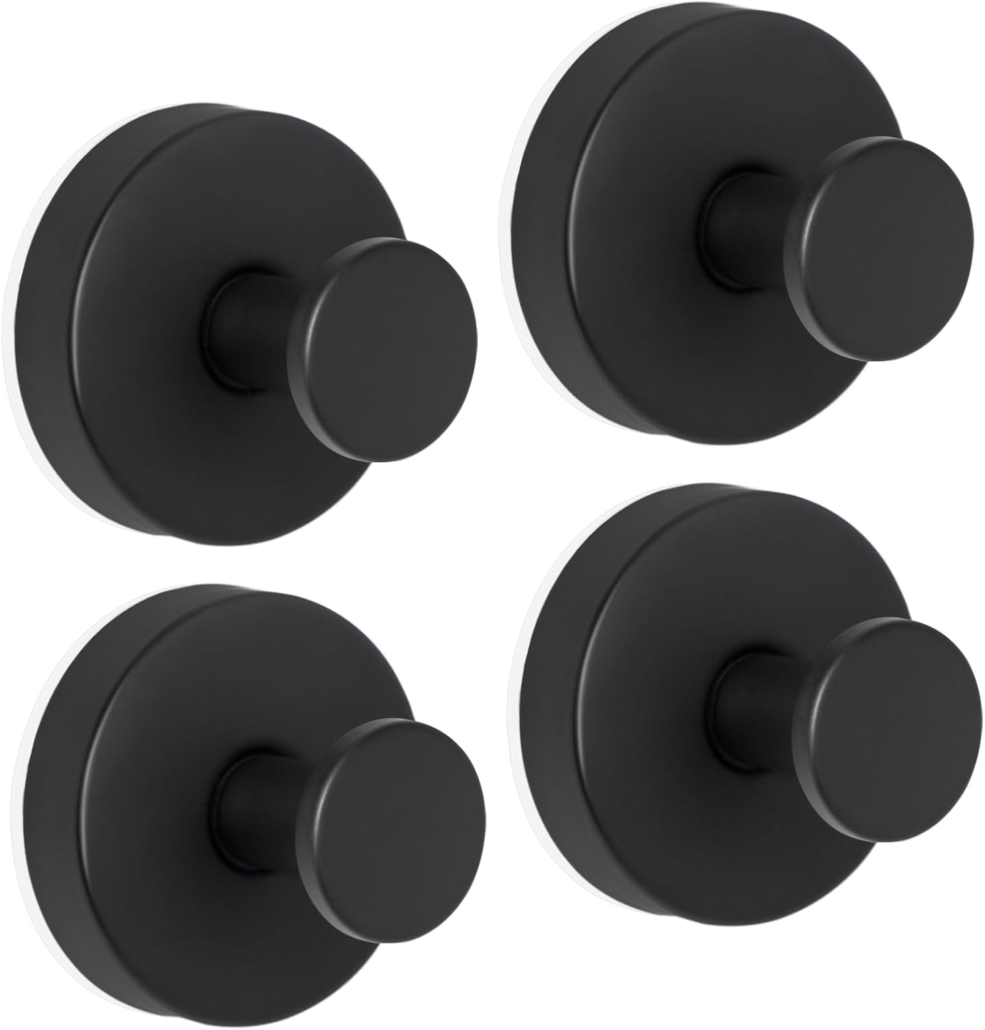 ZESLMG Suction Cup Hooks for Shower Wall, Door Wreaths, Removable Inside Shower Towel Hooks for Bathroom Window Glass Kitchen- Bath Robe Loofah Suction Hooks for Hanging More Surfaces (Black, 4 Pack)