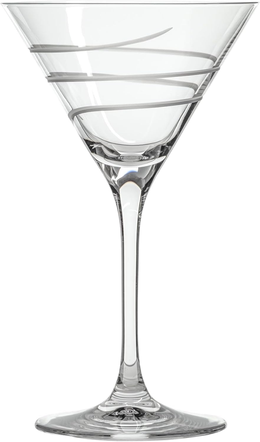 Rolf Glass Twist Martini Cocktail Glass | Set of 2 10oz Glasses | Lead-Free Glass | Engraved Martini Glasses | Proudly Made in the USA
