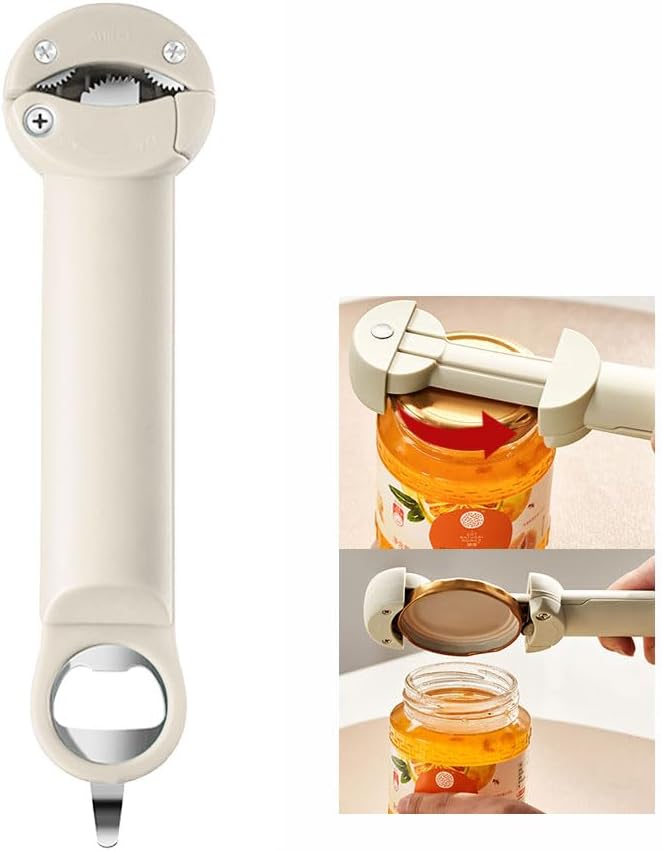 Jar Opener Bottle Opener Lid Opener Can Opener for Weak Hands, Arthritic Hands, Seniors,Low Strength and Children with Beer Opener