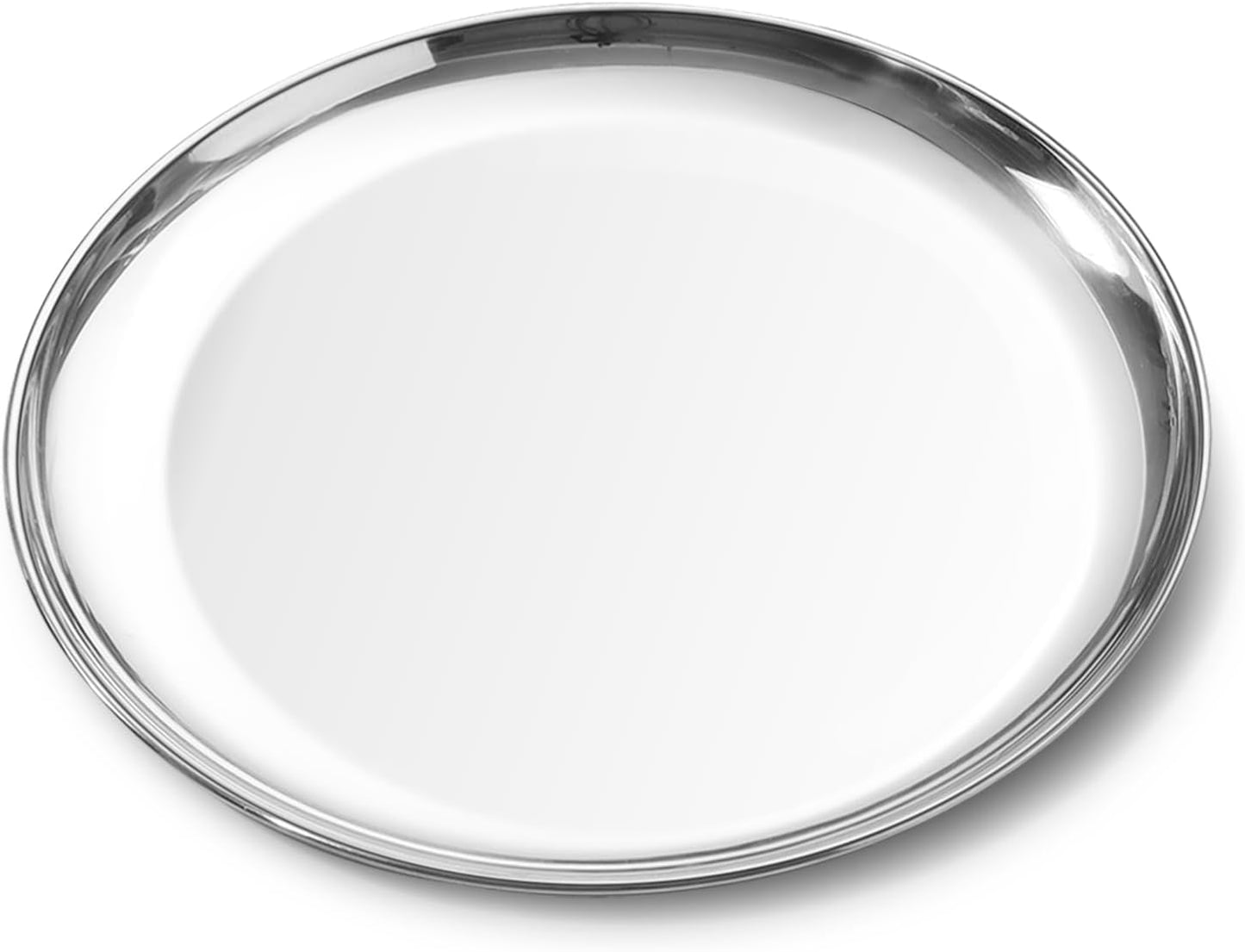 P&P CHEF 10 Inch Pizza Pan, Stainless Steel Round Pizza Tray Baking Pans, Pizzas Plate Serving Tray for Cookie Meat, Oven & Dishwasher Safe & Easy Cleaning, (Mirror Finish) - 1 Piece