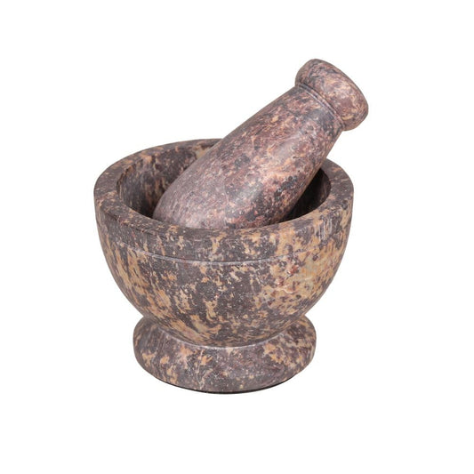 Mortar and Pestle, Made of Heavy Duty Polished Hard Stone, Natural Stone Grinder for Spices, Pastes, Herbs, Seasoning etc. (Classic Charm)