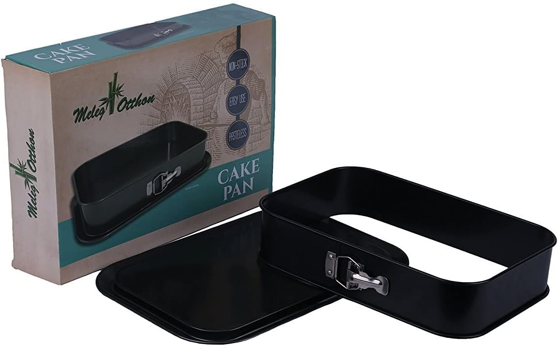 meleg otthon Springform Pan Cheesecake Pan Leakproof Cake Pan Bakeware Rectangle Nonstick Removable Bottom Black 10.6"D x 15.4"W x 3"H