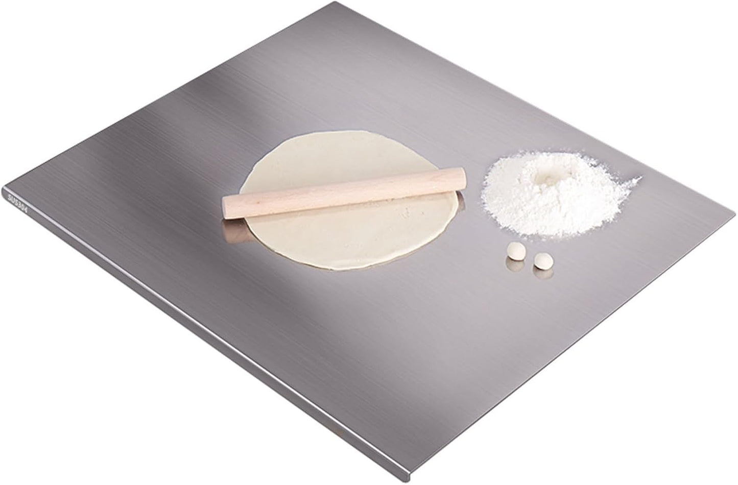 Stainless Steel Cutting Board for Kitchen - 304 Stainless Steel Chopping Boards for Baking, Double-Sided Use for Raw & Cooked Food - Ideal for Homemade Pasta, Pizza & Bread Making (15.7×27.5×0.06")