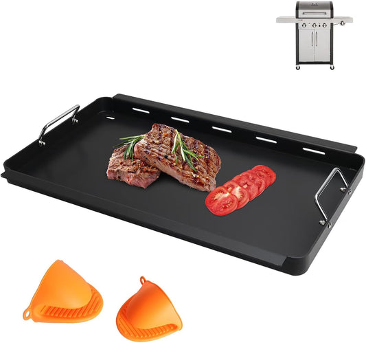 DcYourHome Full Size Griddle Insert for Charbroil Commercial TUR-Infrared Gas Grills 463242515 463242516 463367016 463246018, Carbon Steel Flat Top Griddle Plate for Charbroil 3-Burner Grill Parts