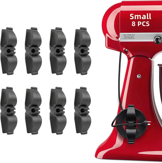 Cord Organizer for Appliances, Small 8 Pack Upgraded Kitchen Appliance Cord Organizer Stick On Appliance Wire Organizer Wrapper for Kitchen Appliances Mixers, Coffee Maker, Pressure Cooker