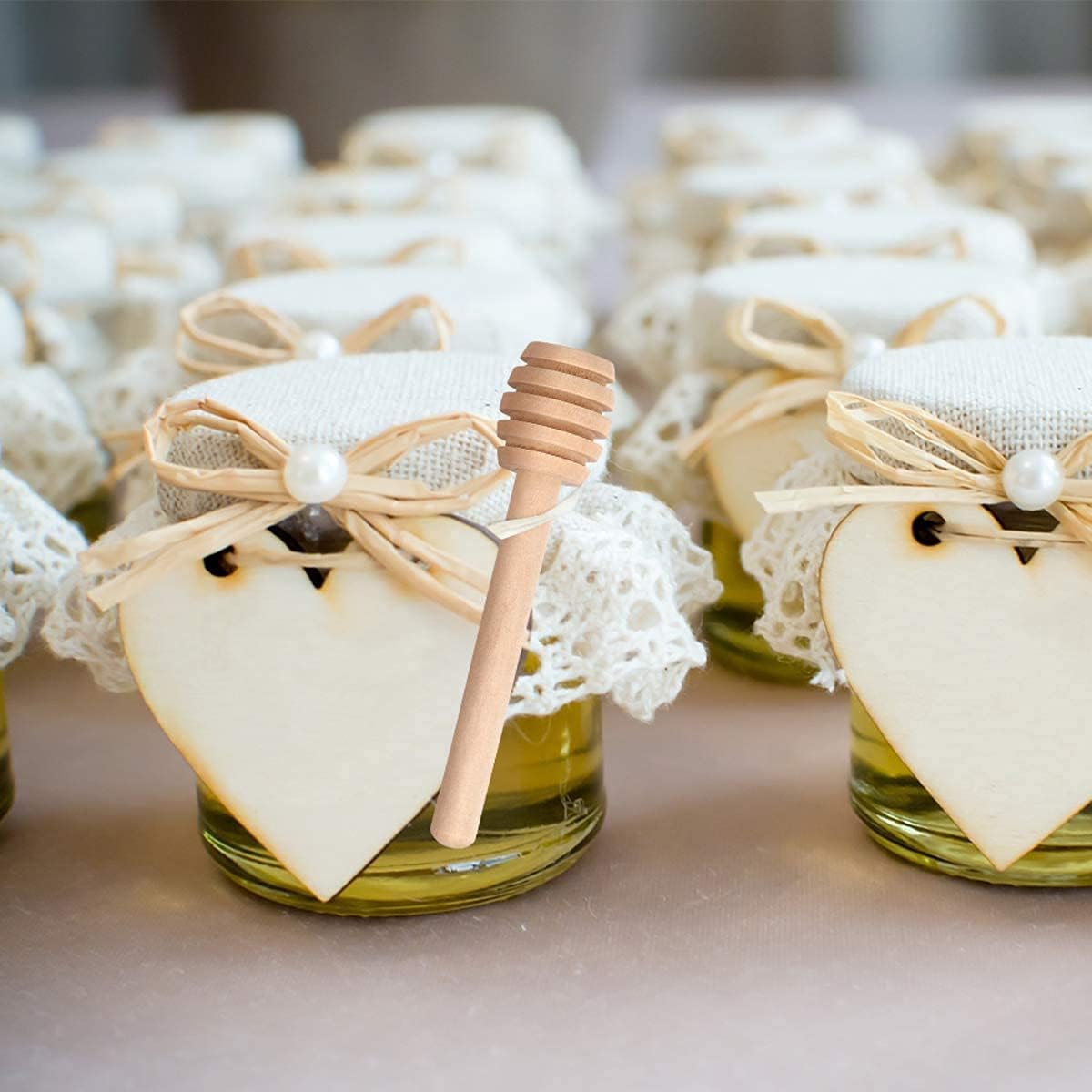 101 PCS Honey Sticks Dipper, 3 Inch Mini Wooden Honeycomb Sticks, Small Honey Stirrer Stick, Honey Sticks for Honey Jar Dispense Drizzle Honey and Wedding Party Favors Gift