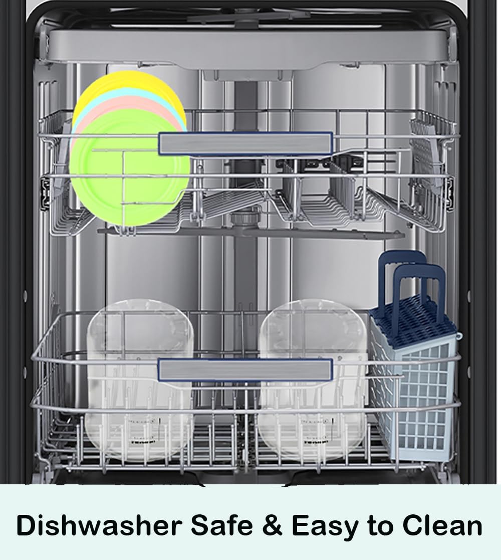 Ice Cream Containers Replacement Pints and Lids 24oz for Ninja Creami Compatible with NC500 NC501 Deluxe BPA-Free Dishwasher Safe Airtight Leaf-Proof 4 Pack Pink Green Blue Yellow