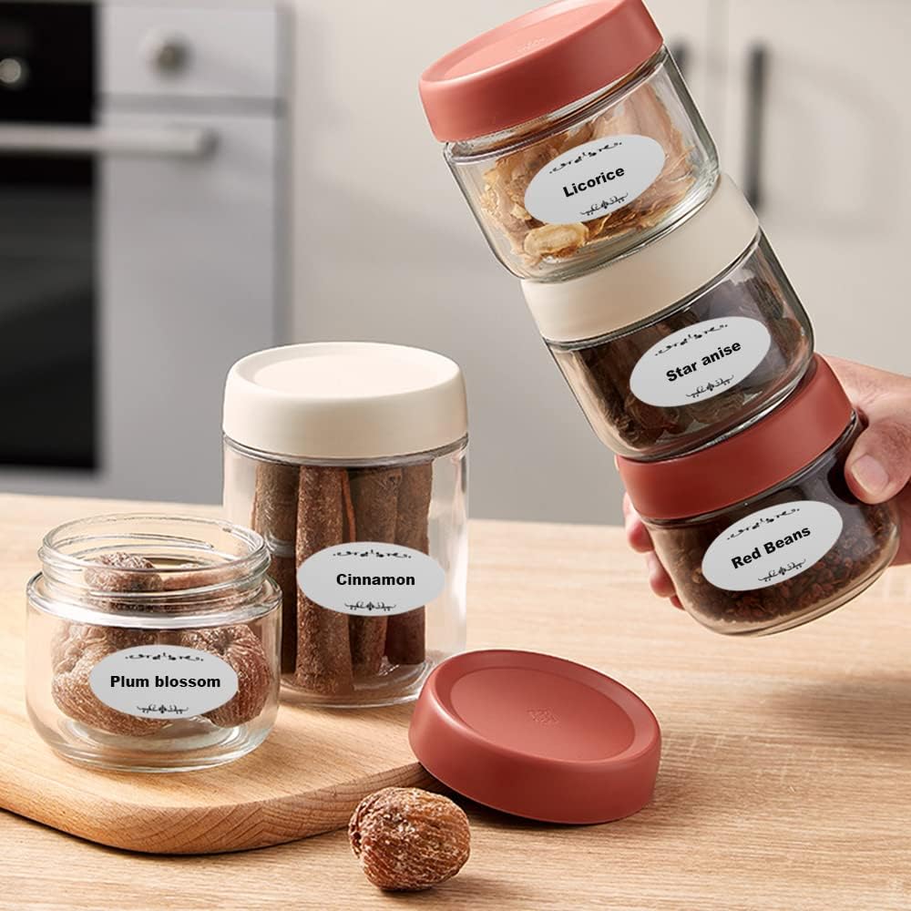 300 Pcs Jar Canning Gift Labels Stickers, Self-Adhesive Removable Gift Food Kitchen Bottle Labels Stickers for Cosmetic Handmade Christmas Gifts Jars (Vintage Froal)