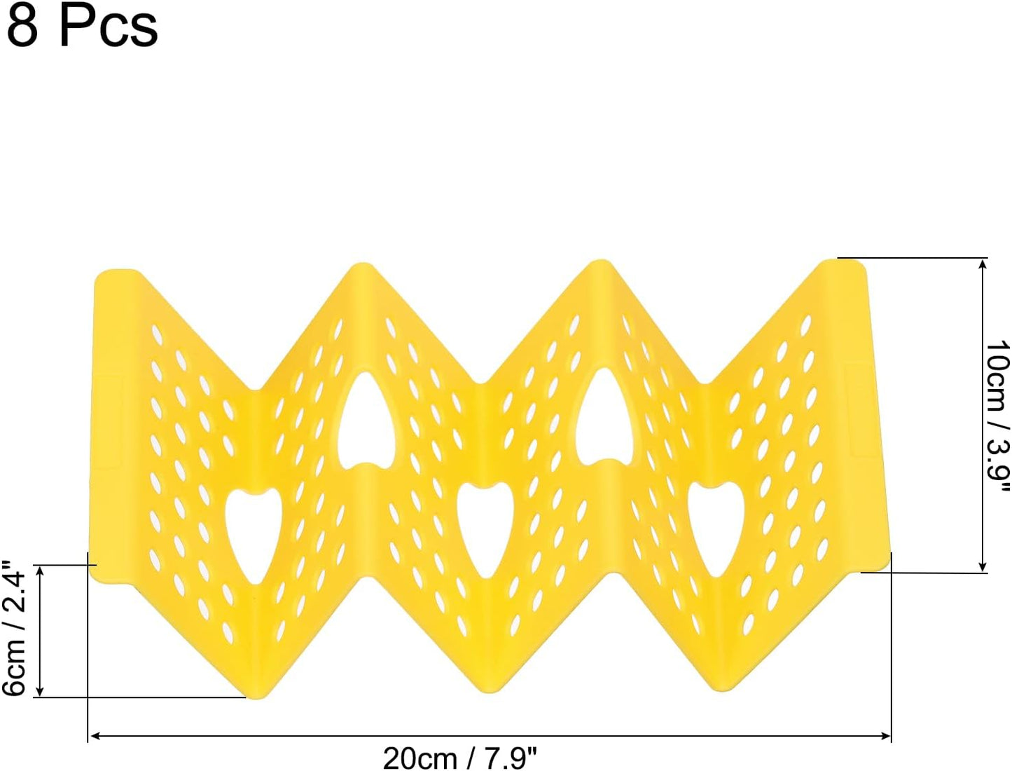uxcell 8 Pcs Taco Holder Stand, Plastic Taco Plates Hold Up to 3 Tacos, Hollow Carved Taco Shell Holder, Dishwasher Microwave Safe, Yellow
