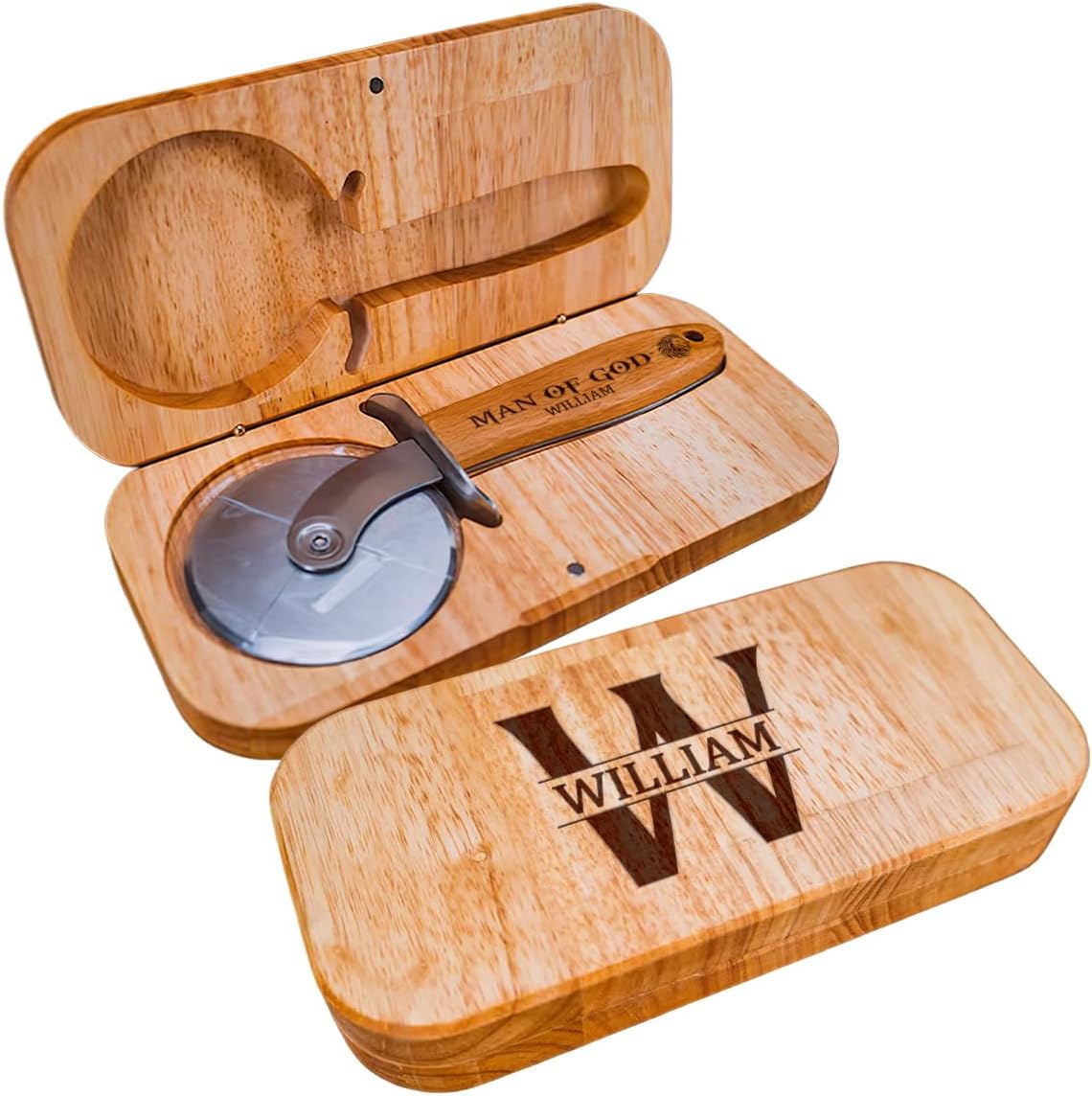 Pizza Cutter Wheel with Sharp Blade - Christian Gifts for Men, Women, Religious Gift for Husband, Birthday & Christmas Present (Man Of God)