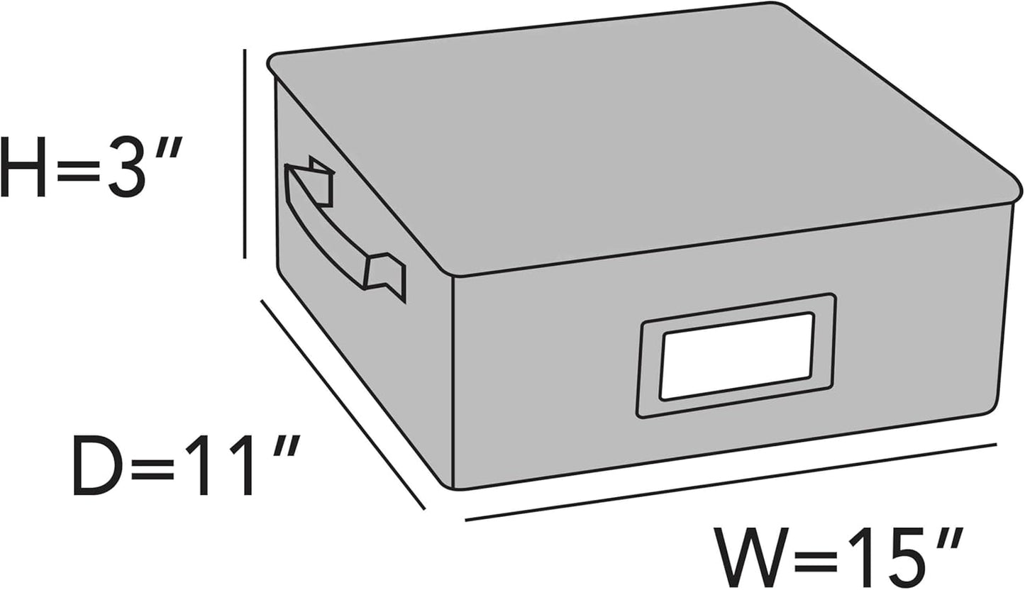 Covermates Keepsakes Flatware Storage Box - Stackable - Reinforced Handles - China Storage, Graphite