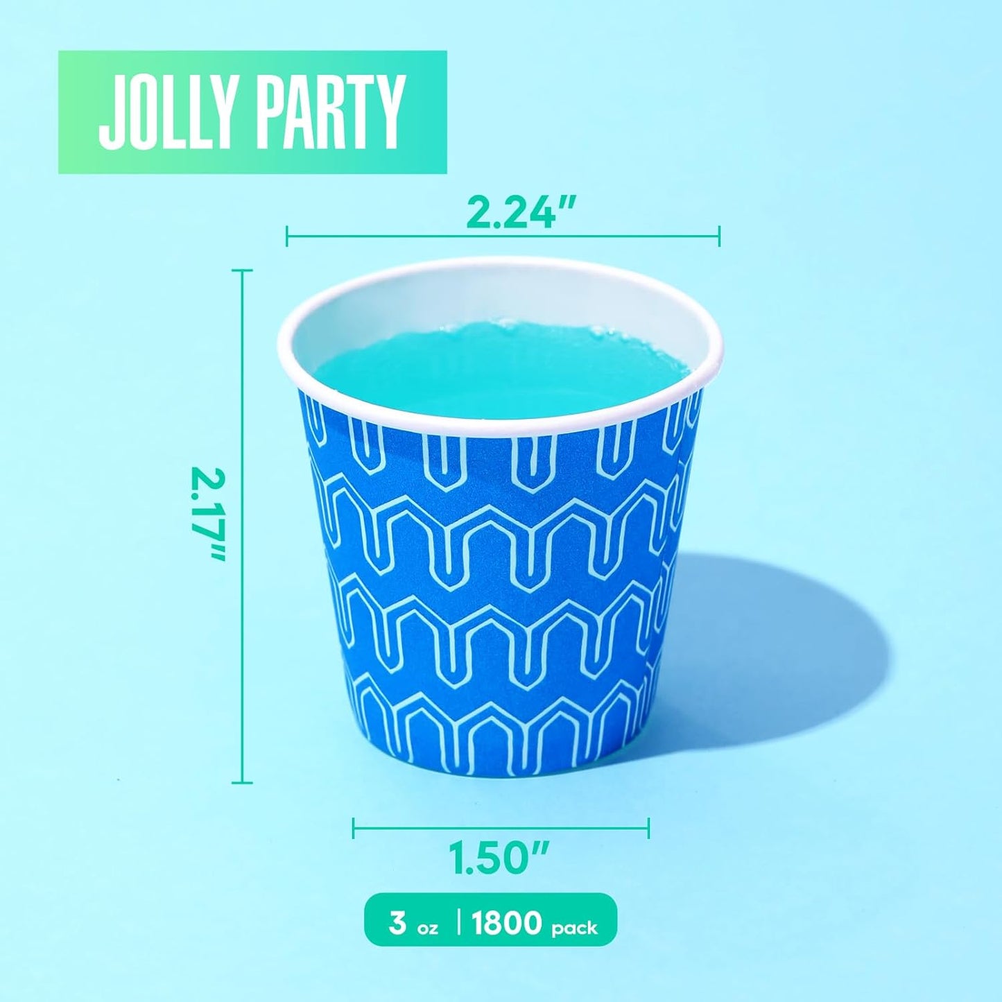 [1800Pack] 3 oz Paper Cups, Small Mouthwash Cups, Disposable Bathroom Cups, Paper Cups for Party, Picnic, BBQ, Travel, and Event, Assorted designs