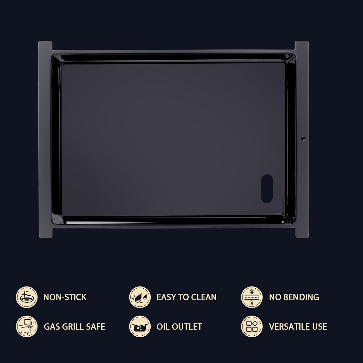 Utheer Nano-Ceramic Half Griddle for Ninja FlexFlame PG300,Professional-Grade Nonstick Half-Size Griddle Plate with Grease Drain,Rust-Resistant,BBQ Breakfast & Camping,Fit Ninja FlexFlame XSKHLFGRIDLE