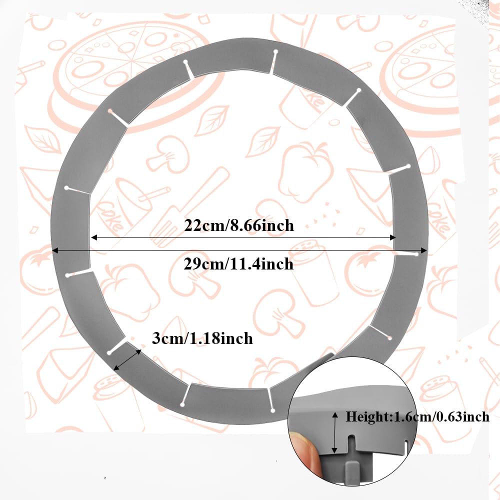 Adjustable Pie Crust Shields, Silicone Baking Protectors, Cover Ring Tools Fits 8-11.4 Inch Pies, Baking Pie Pizza Crust Shield Protector Cover for Edges ﻿ (Grey)