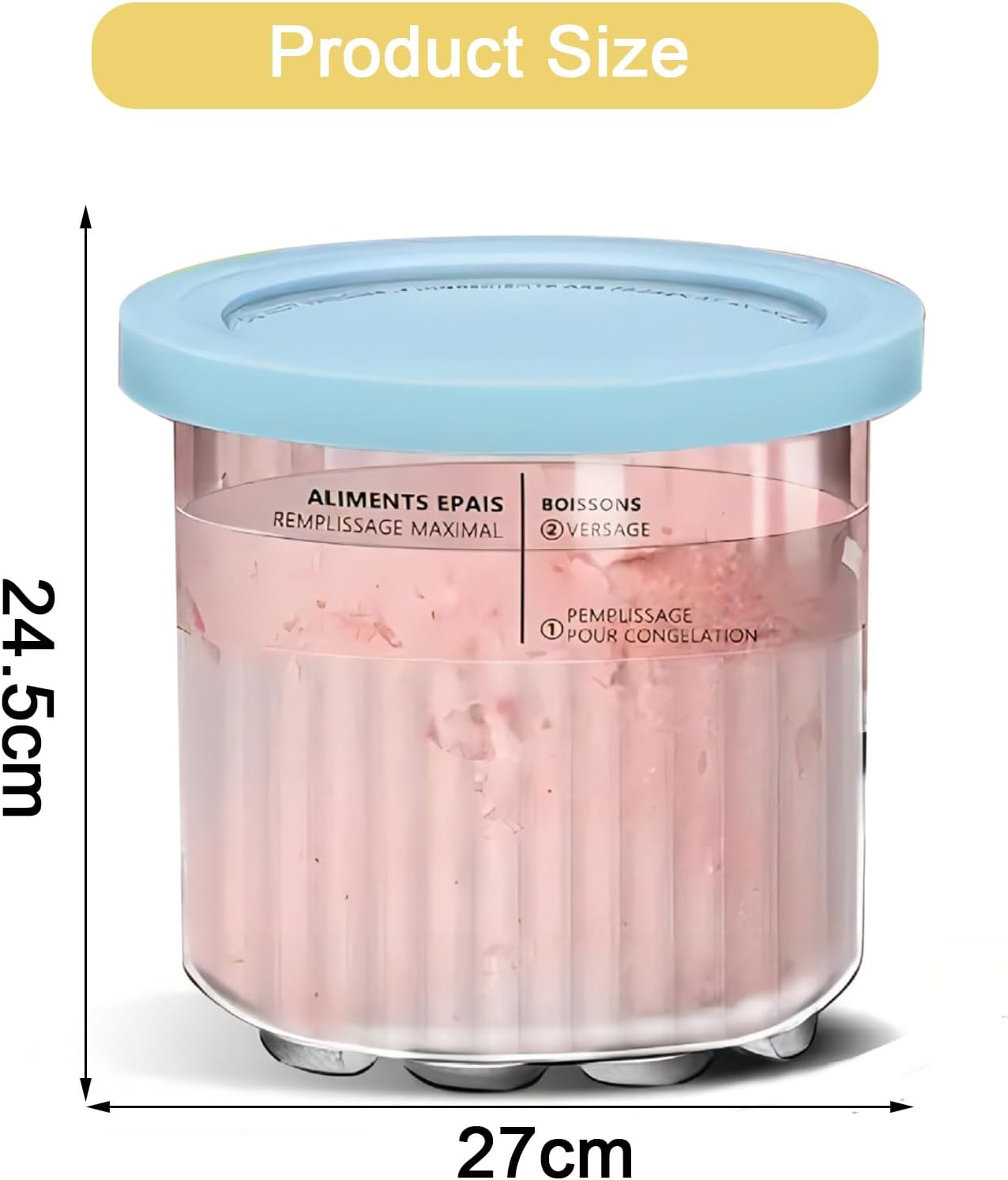 4 Pack for Ninja Creami Deluxe Pints and Lids,24OZ XL Family Size Deluxe with NC500, NC501 Series Compatible | BPA-Free, Dishwasher Safe