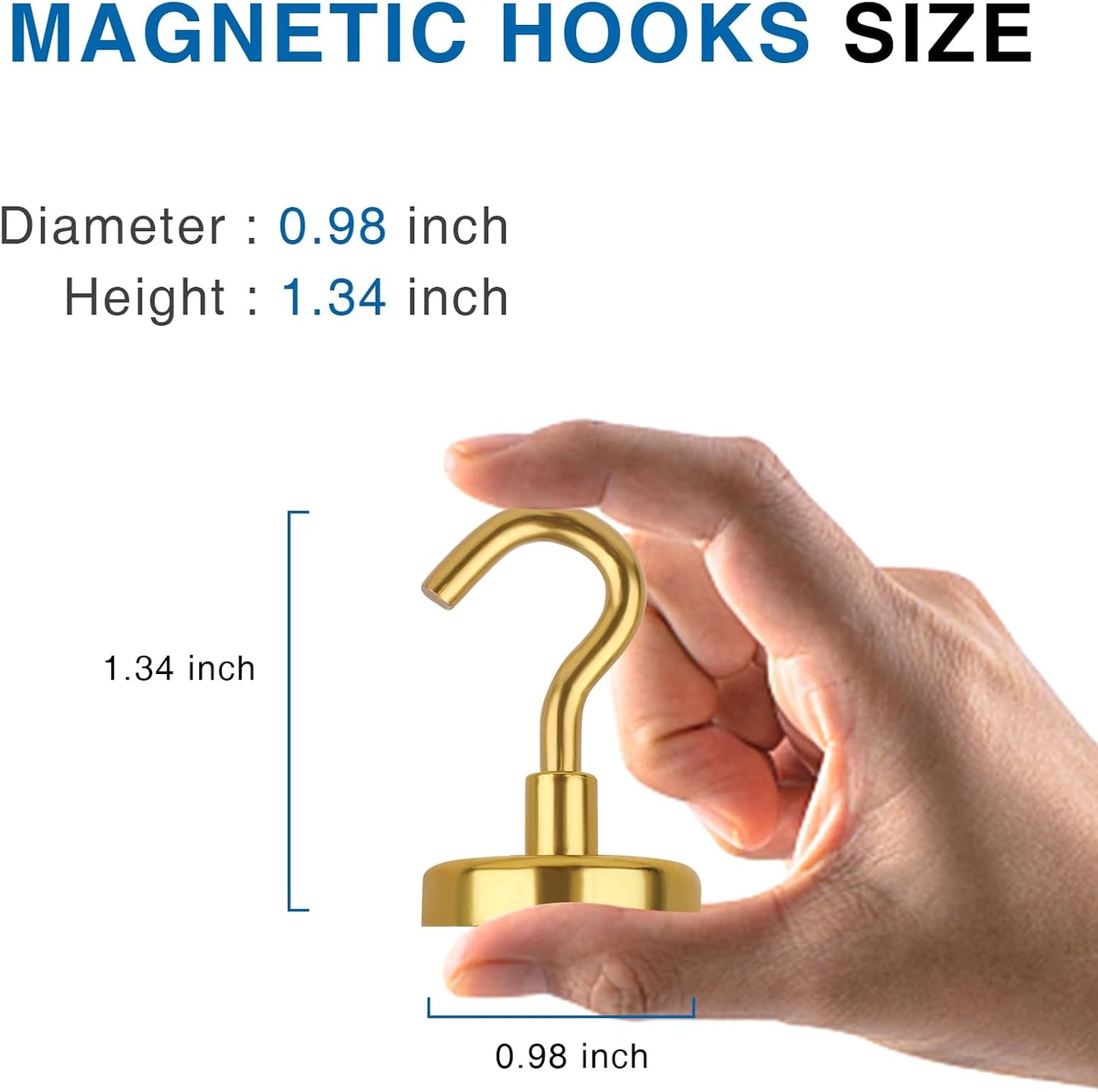 LOVIMAG Cruise Essentials, 80Lbs Yellow Magnet Hooks for Cruise Cabin, Strong Magnetic Hooks for Hanging, Refrigerator, Celling,Grill, Kitchen, Classroom- 4 Pack