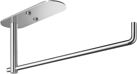 VAEHOLD Self Adhesive Paper Towel Holder Under Cabinet Mount, Wall Mounted Paper Towel Roll Holder for Kitchen, Bathroom, Wall - SUS304 Stainless Steel (Silver)