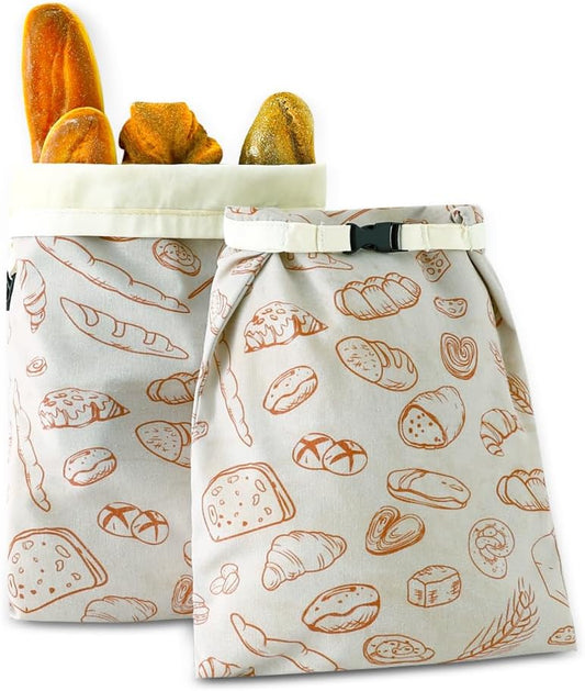 Bread Bags for Homemade bread,2 Pack Sourdough Bread Bags,Beeswax Bread Bags for Bourdough,Reusable Bread Storage