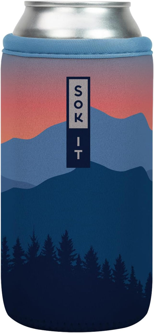 Sok It CanSok Sleeve for Beer & Soda Insulated Neoprene Cover (Blue Ridge, 16oz Can Sleeve)