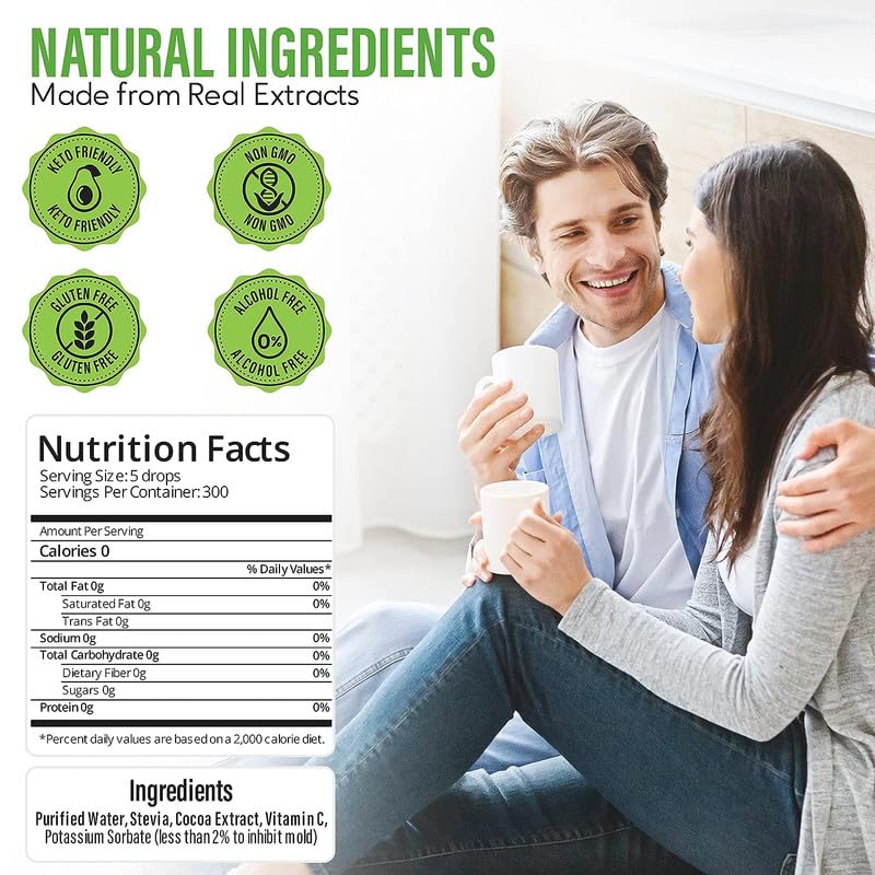 Stevia Select Dark Chocolate Pure Stevia Liquid - Zero Calorie Sweetener - All Natural Liquid Stevia Extract Sweetener Liquid - Keto Sugar Stevia Extract - Keto Sweetener 2 Oz (2 Pack)