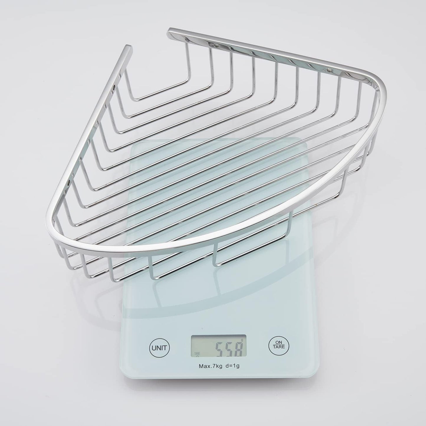 Bathroom Shower Caddy Corner Shelf, Corner-Hollow Design, Ultra Sturdy Rust-Proof Stainless Steel Shelf Organizer Shampoo Holder, Wall Mounted Storage Rack for Bathroom, Polished Chrome