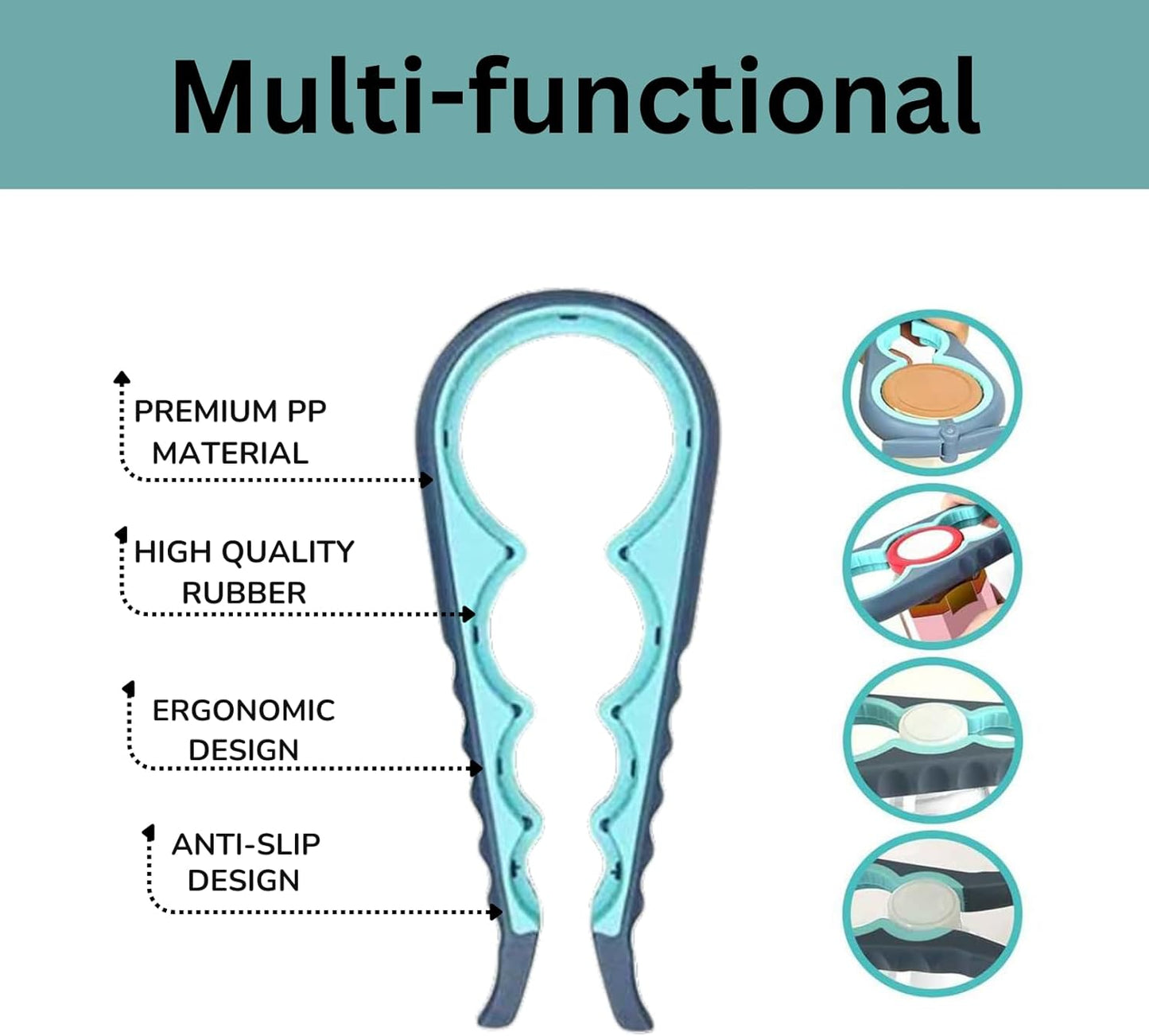 5-in-1 Canned Food & Bottle Opener for Weak Hands - Easy-Twist Jar Opener for Seniors, Arthritis-Friendly Kitchen Tool (Beer/Soda/Jars)