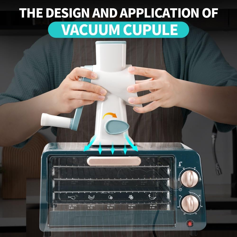 Rotary Ice Shaver with Handle Manual Hand Crank Snow Cone Maker Machine Qucik Shaved Ice Maker with Suction Feet, All Ice Cubes Fitted.Premium Portable Ice Crusher and Shaved Ice Machine.