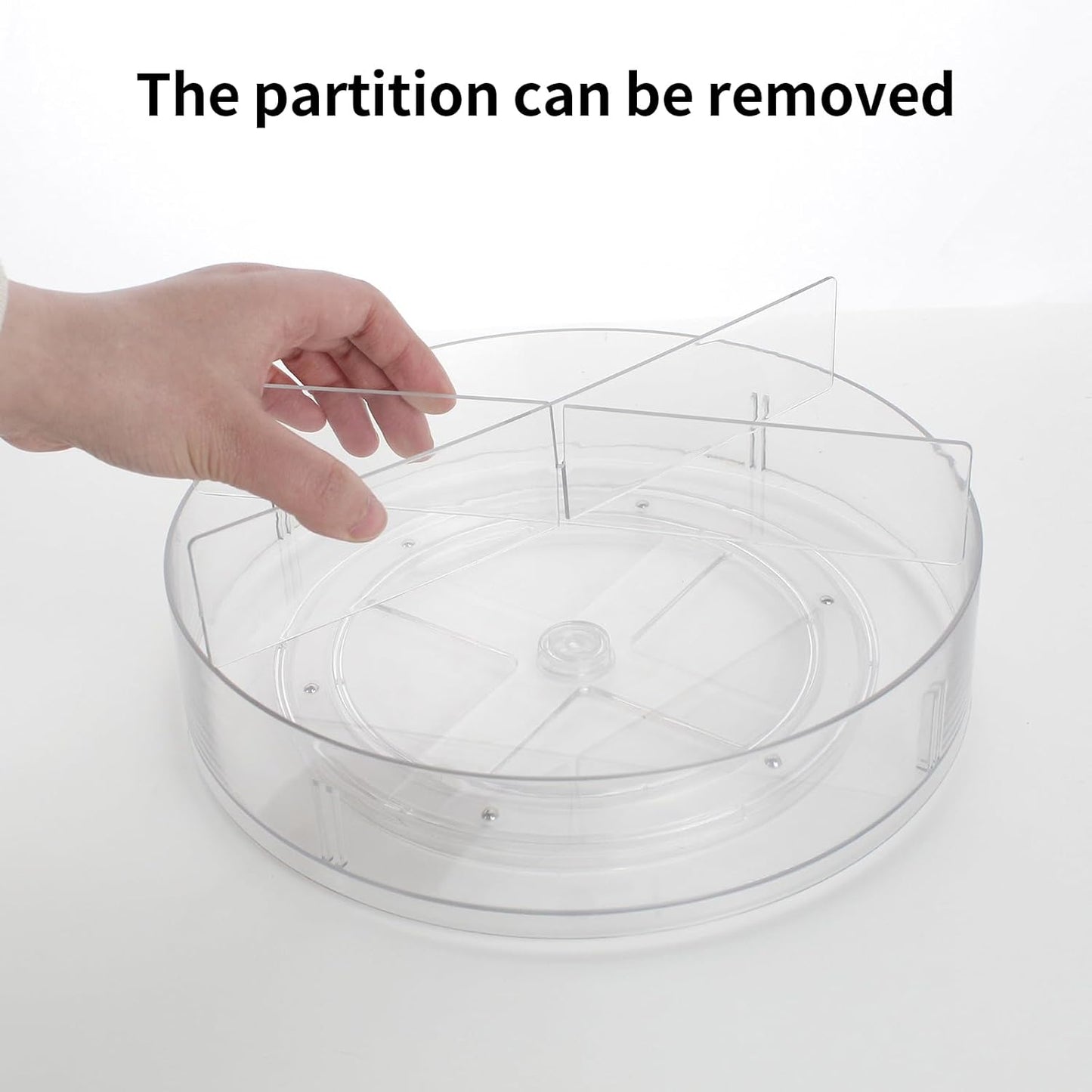 4 Pack Lazy Susan, 10.5 Inch Lazy Susan Organizer, 360 Degree Swivel, for Kitchen, Pantry, Refrigerator, Bathroom and Vanity Countertops (Clear) (4P-10.5 Inch)