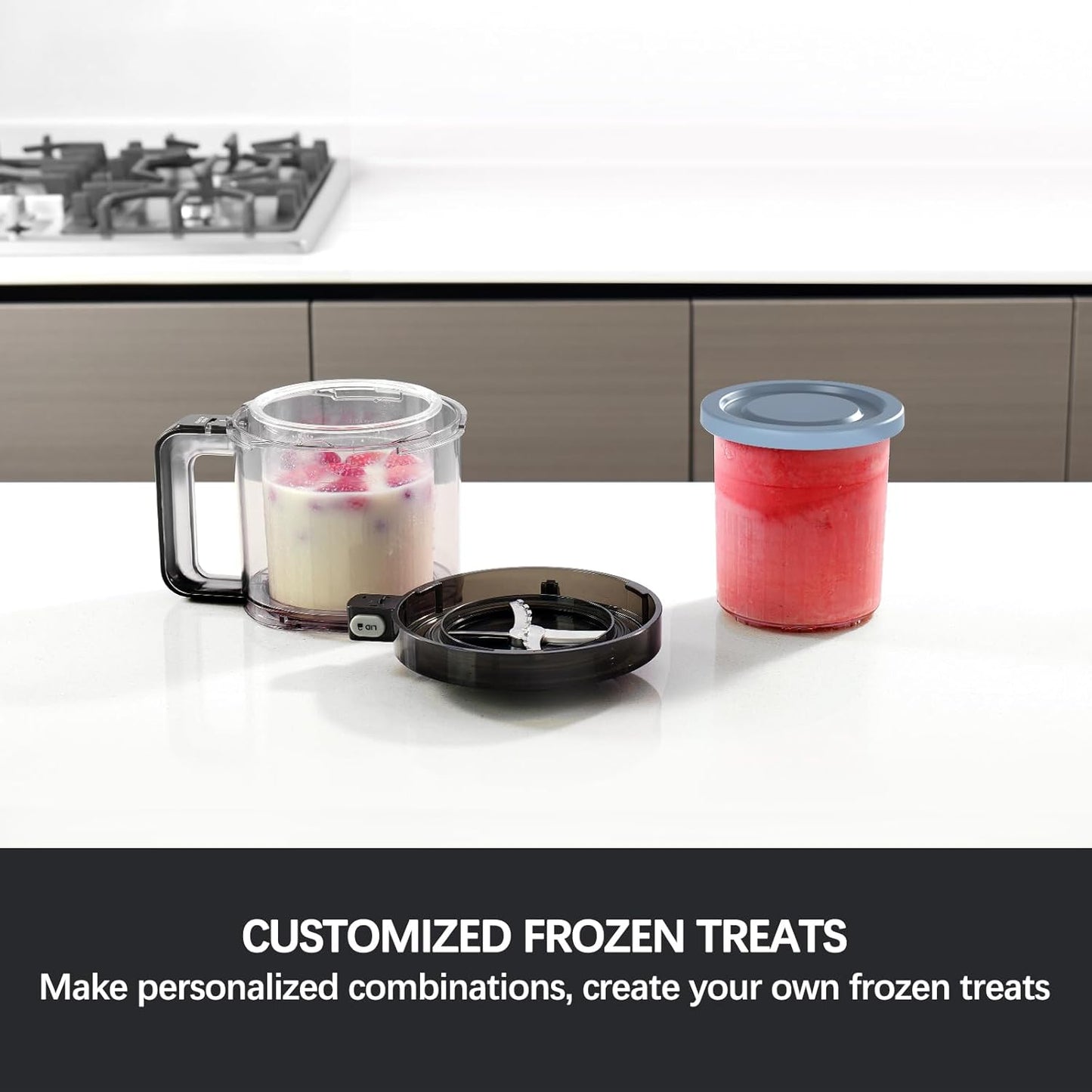 Pint Containers Replacement for Ninja Creami Deluxe Pints and Lids - 4 pack, 24OZ XL Cups Compatible with Ninja Creami 11-in-1 Ice Cream Maker NC500 NC501 Series