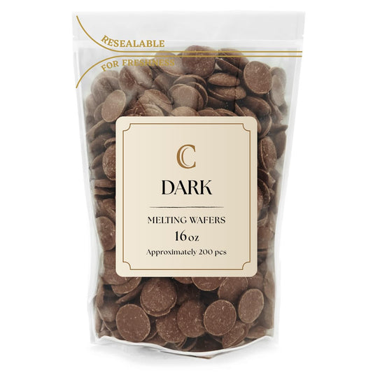 KIDU Chocolate Melting Wafers 16 Ounces Bulk Perfect For Dipping, Deserts, Baking And More - 1 Pound (Dark New)