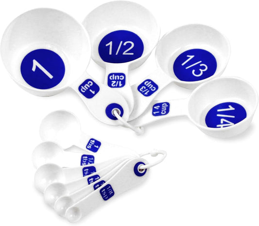 Chef Craft Easy to Read Plastic Measuring Cup Set, 10 Piece, white