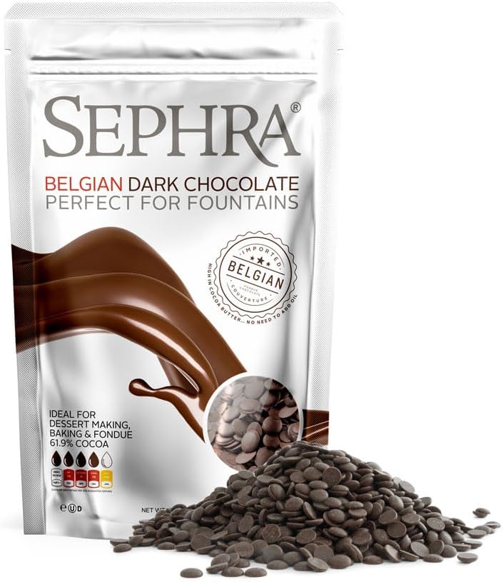 Sephra Fountain-ready Belgian Dark Chocolate 2lb Bag - Ideal for Melting