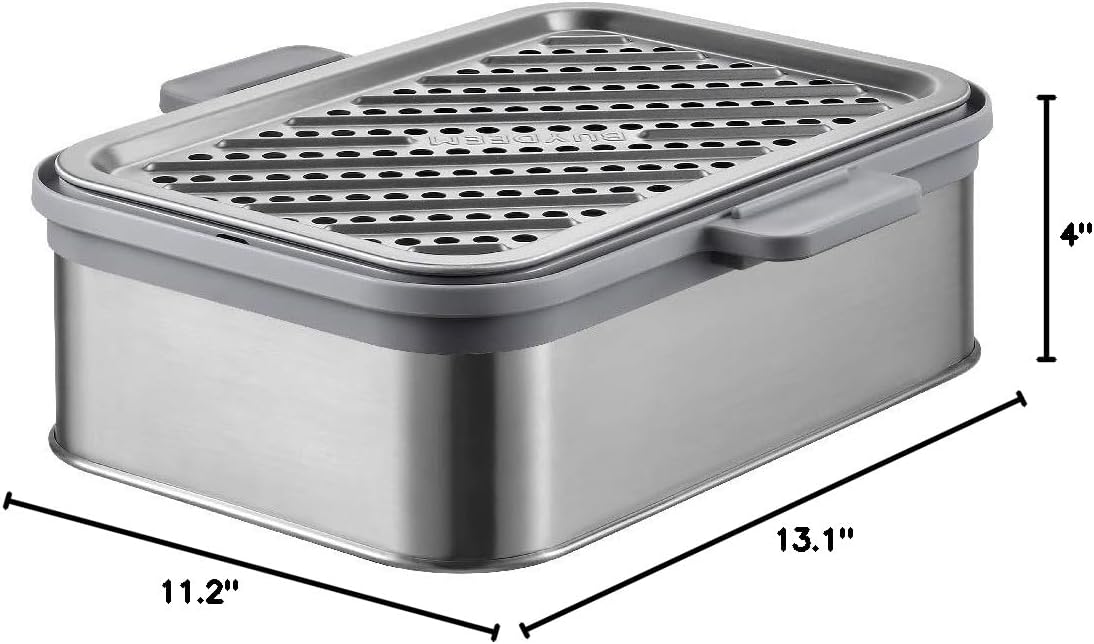 BUYDEEM A501 Stackable Double Tier for Electric Food Steamer, with 18/8 Stainless Steel Tray & Handles, Suitable for G563 One-Touch Vegetable Food Steamer, 11 * 4 Inch