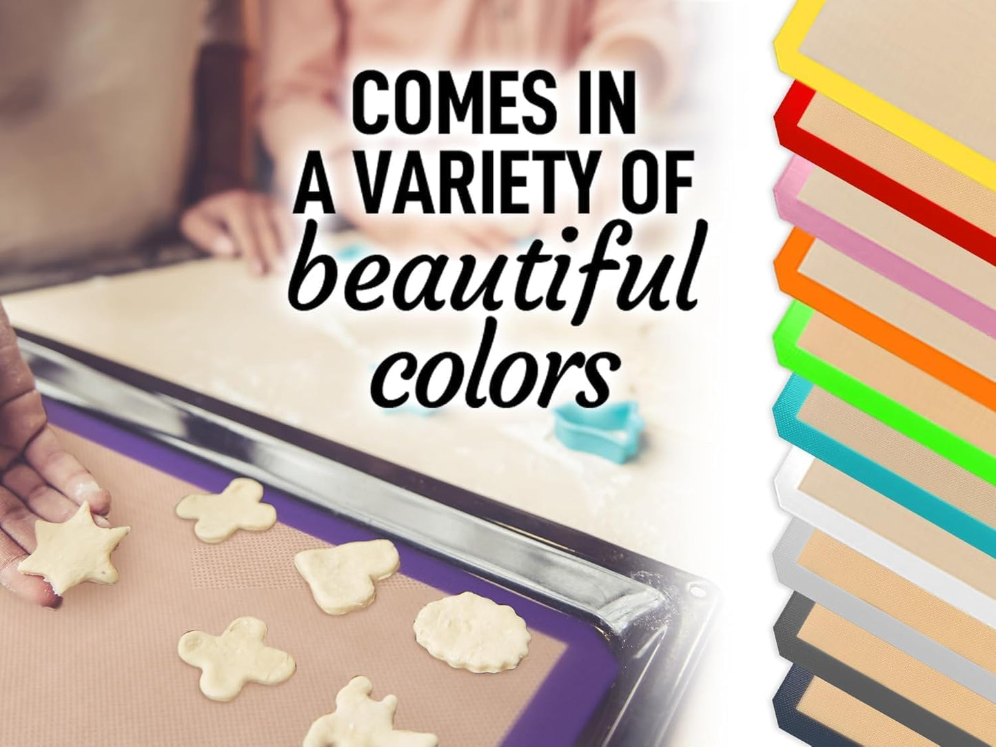 Zulay Kitchen 2-Pack Silicone Baking Mat - 16.5"x11.6" Reusable Nonstick Baking Sheet - Black