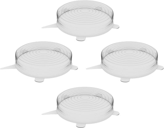 unwasted Reusable Silicone Lids (Large) – Upgrade Your Kitchen Gadgets with Our Silicone Covers for Food Storage – Reusable Silicone Stretch Lids and Food Covers for Containers Up to 9” (Pack of 4)