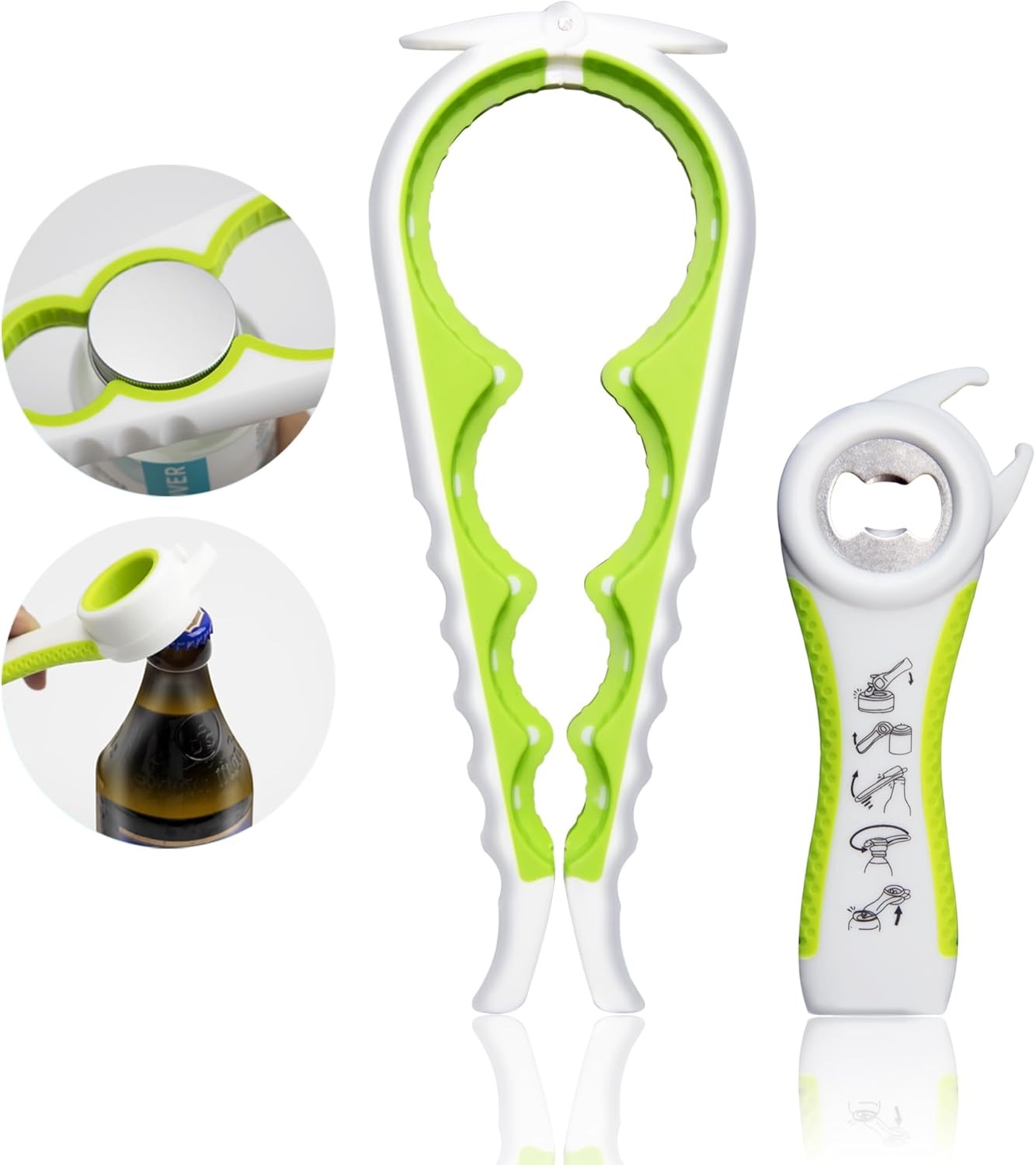 Jar Opener for Weak Hands, Seniors with Arthritis, 5 in 1 Multi Function Bottle Opener Lid Opener For Arthritic Hands