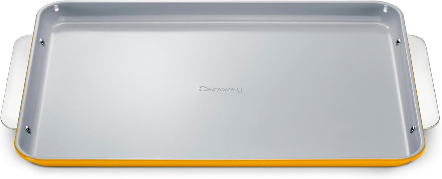 Caraway Non-Stick Ceramic Baking Sheet - Naturally Slick Ceramic Coating - Non-Toxic, PTFE & PFOA Free - Perfect for Baking, Roasting, and More - Large (18" x 13") - Marigold