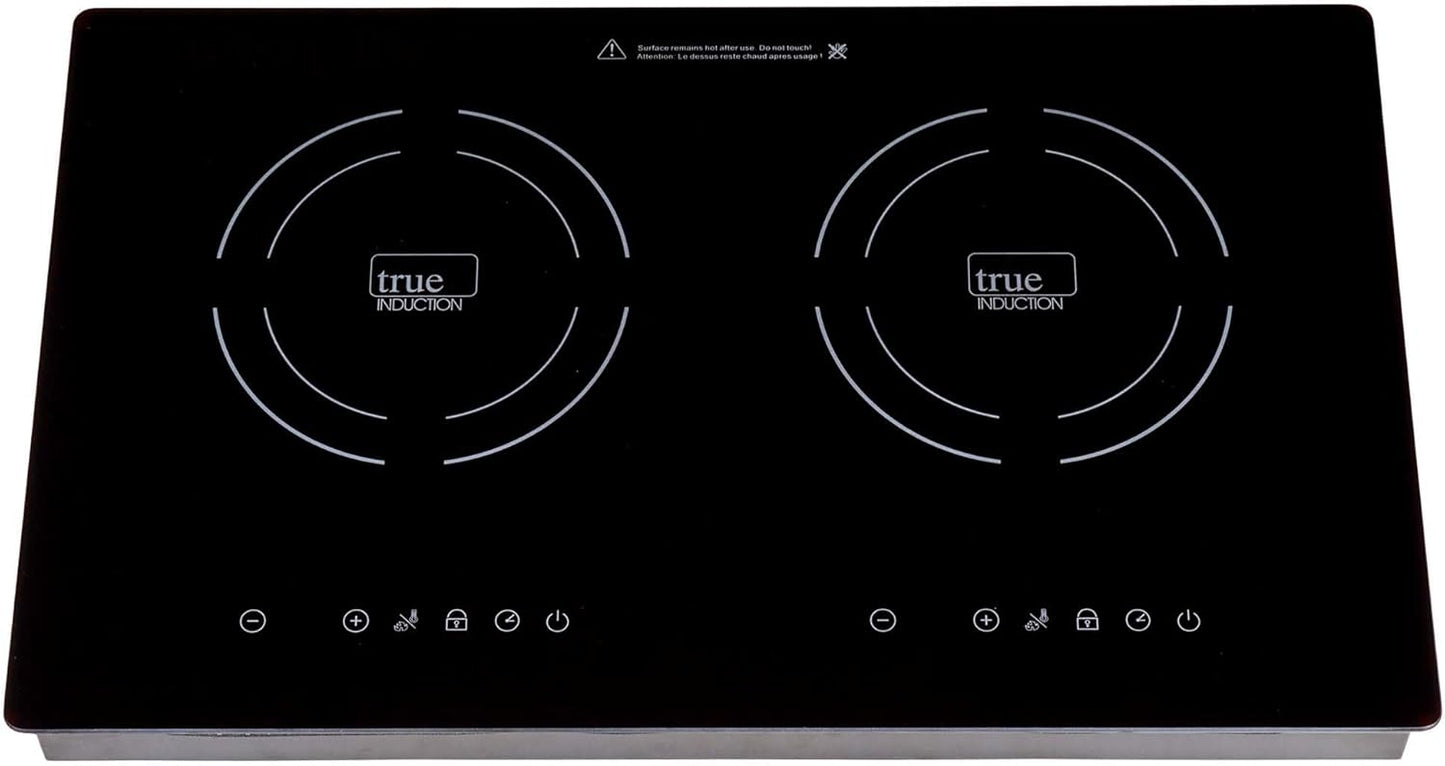 TI-2B 23 inch Built-In Dual Burner Induction Glass-Ceramic Cooktop, 1750W, UL858 Certified